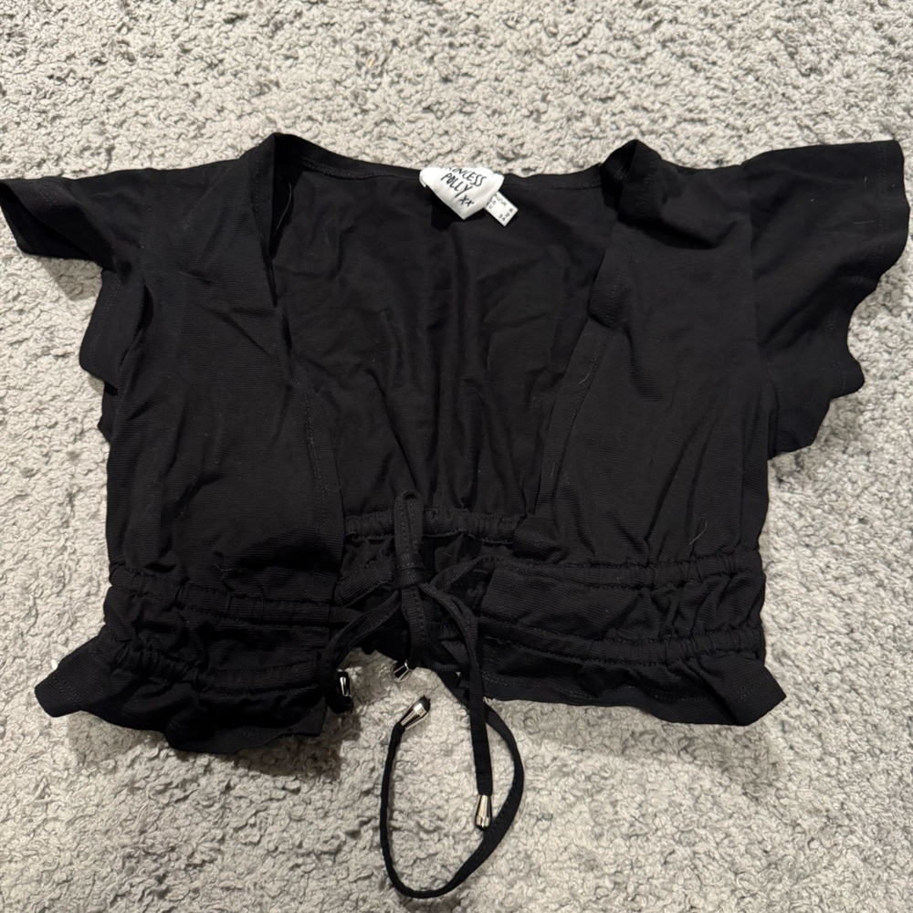 Black Princess Polly Tie Short Sleeve